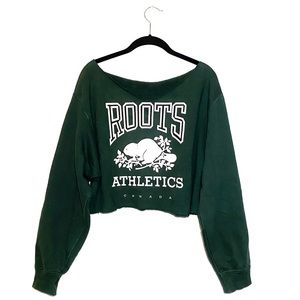 ROOTS Cropped/ Off the Shoulder Sweatshirt
